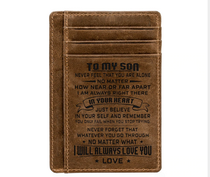 For My Son Leather Card Holder
