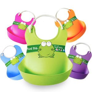 WATERPROOF SILICONE BABY BIBS FOR BOYS AND GIRLS