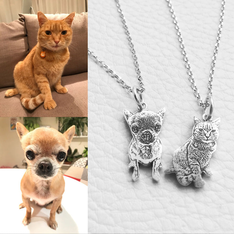 Personalized Custom Made Engraved Pet Pendant Necklace - FREE SHIPPING