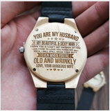 To My Husband I Love You Laser Engraved Wooden Watch