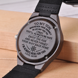 To My Son From Mom Laser Engraved Wooden Watch